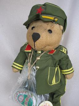 All original Chinese Beer Advertising "Tsingtao Beer" bear. Jute jointed be