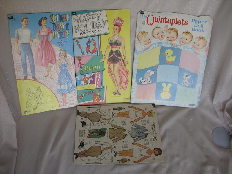 Ten uncut Vintage uncut Paper Doll books. Saalfield 1935 Quintuplets / Happ