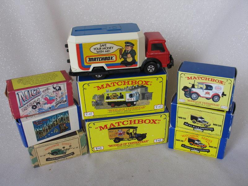 MIB Matchbox MICA 8 convention LE cars. 1988 MB38 van & 1989 MB38 van & 199