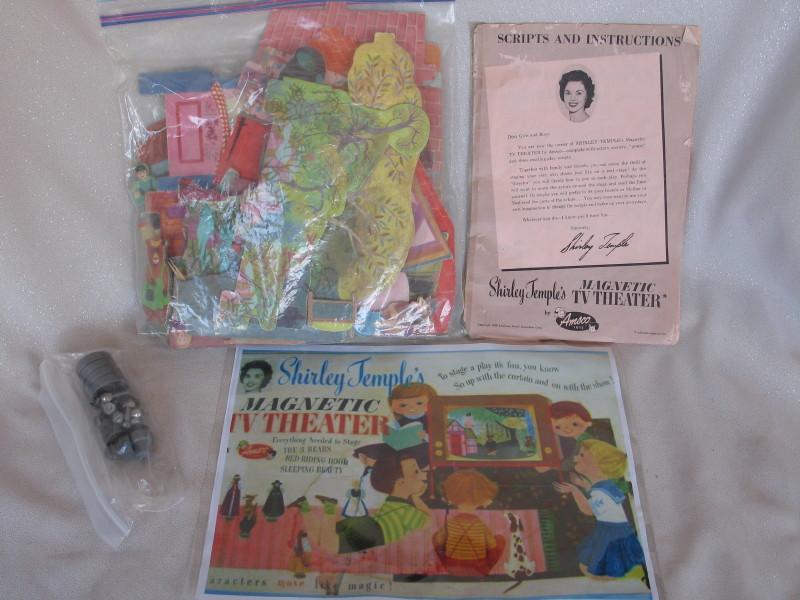 Mixed Shirley Temple 1950s Collectibles:- Gabriel boxed Snap On Paper Dolls