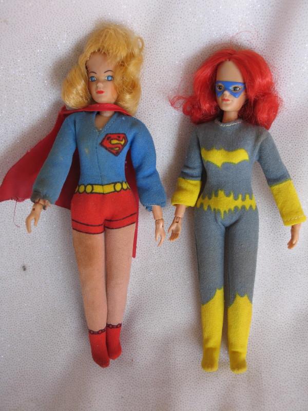 Four Mego 1970s Super Heroes 20cm action figures:- Three in original variat