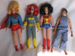 Four Mego 1970s Super Heroes 20cm action figures:- Three in original variat