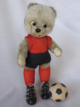 Mascot Schuco 'Bigo Bello Bundesliga' Soccer bear 1960s bear. All original