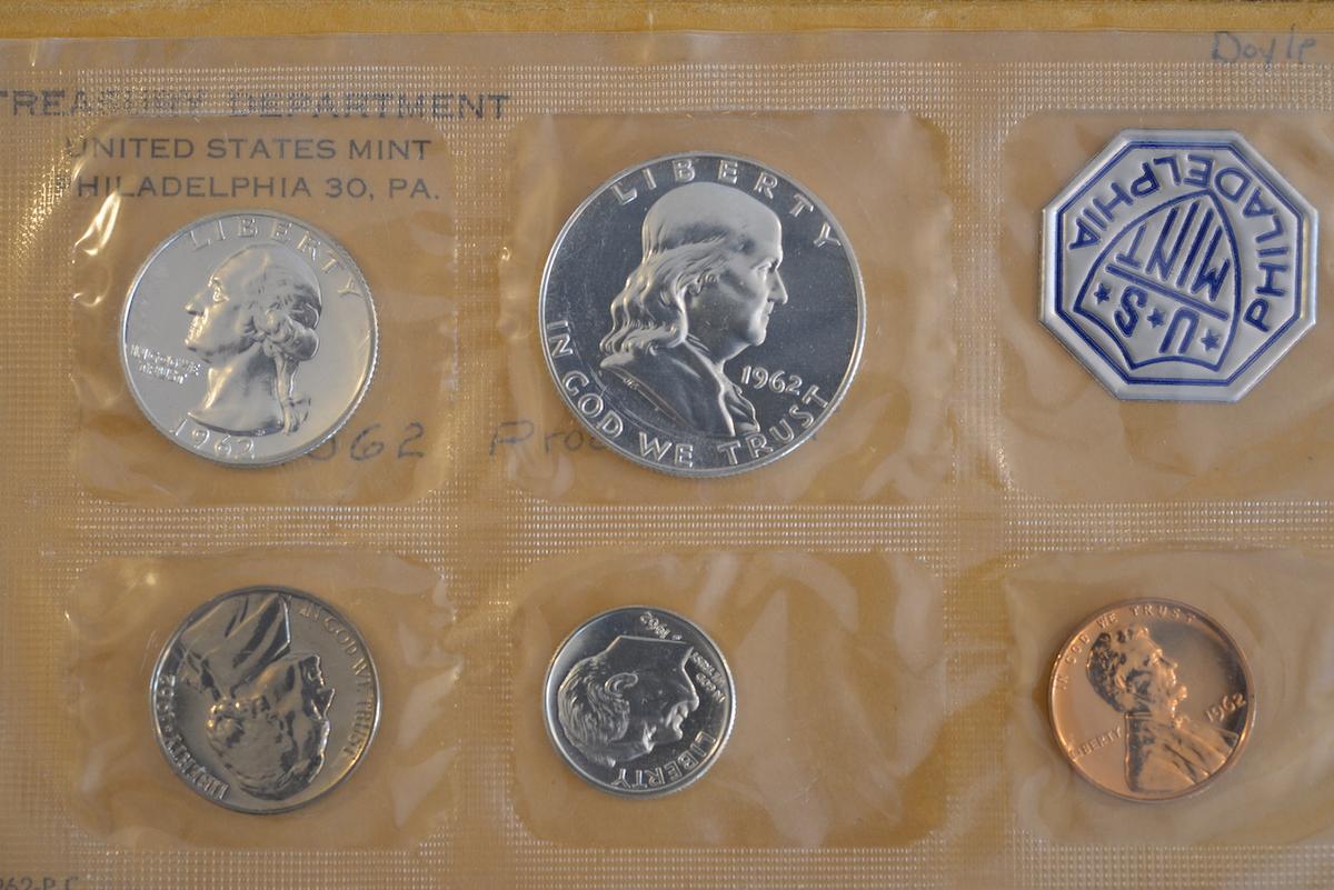 Three U.S Proof Sets 1962, 1963, 1964