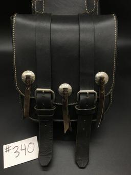 BLACK LEATHER SADDLEBAGS