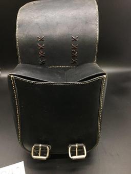 BLACK LEATHER SADDLEBAGS