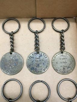 ANTIQUE BRASS BROTHEL COINS/KEYCHAINS