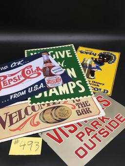 5x METAL SIGNS