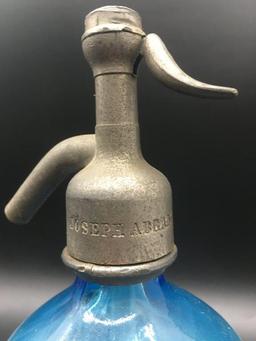 1x BLUE GLASS SELTZER BOTTLE