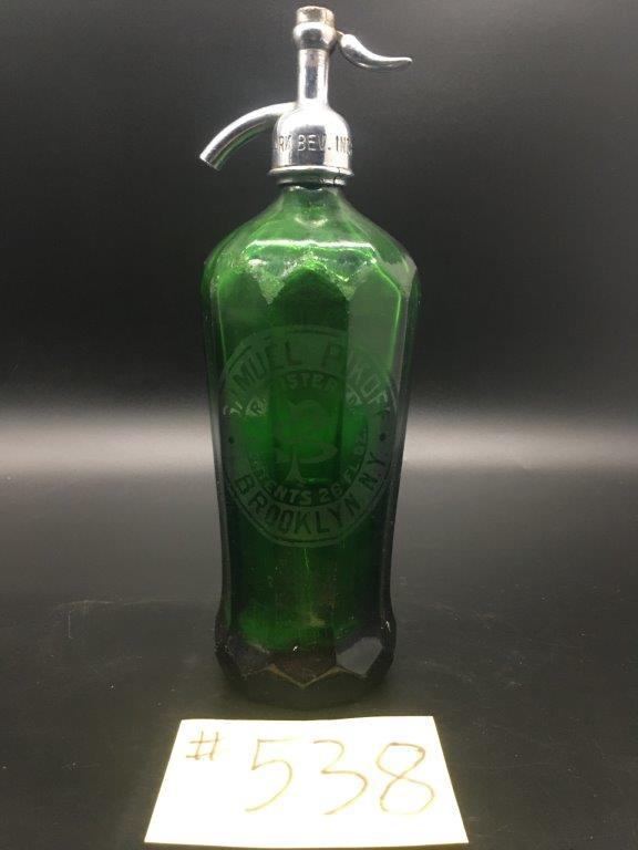 1x GREEN GLASS SELTZER BOTTLE