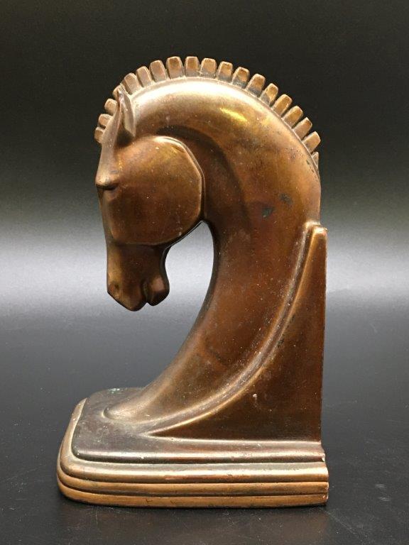 BRONZE BOOK END & BRONZE FIGURINE