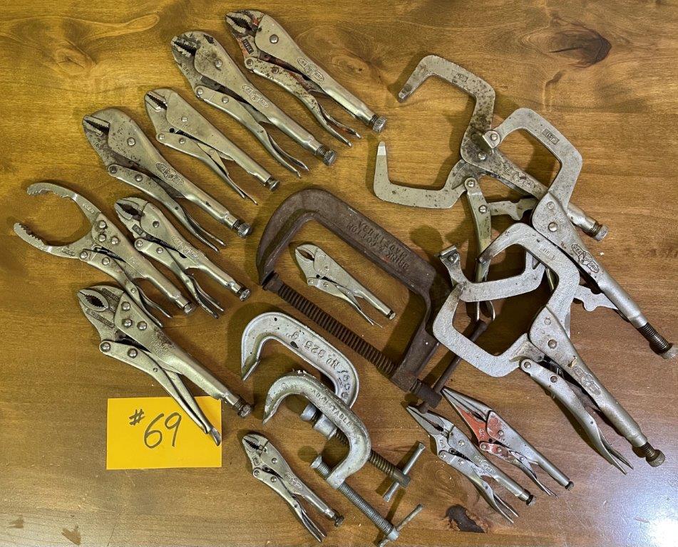 VICE GRIP PLIERS & CLAMPS LOT