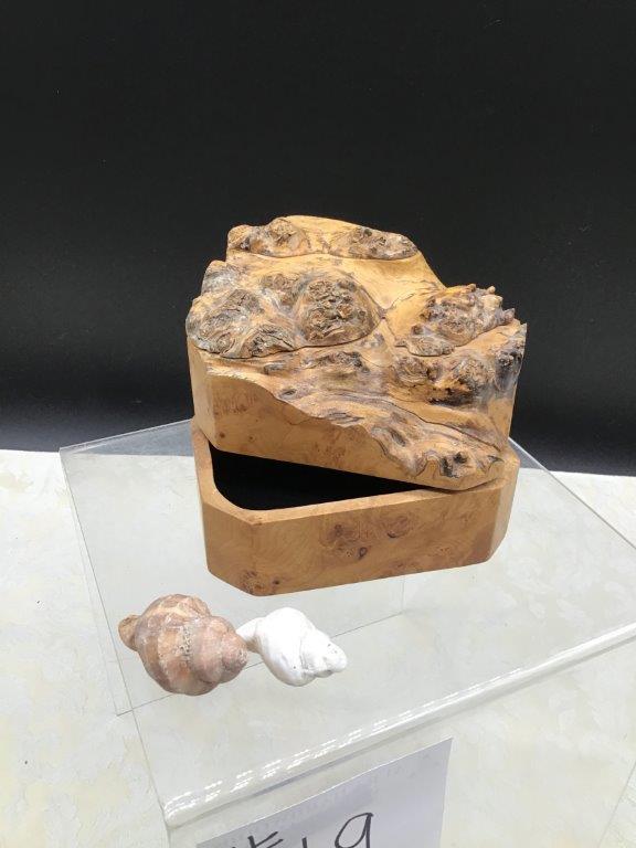 HAND MADE WOOD JEWELRY BOX, REAL HORNETS NEST AND MORE