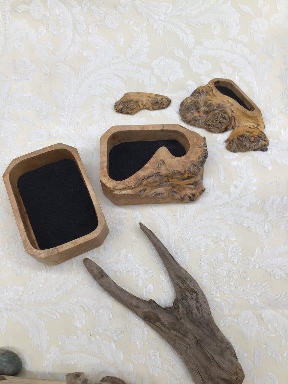 HAND MADE WOOD JEWELRY BOX, REAL HORNETS NEST AND MORE