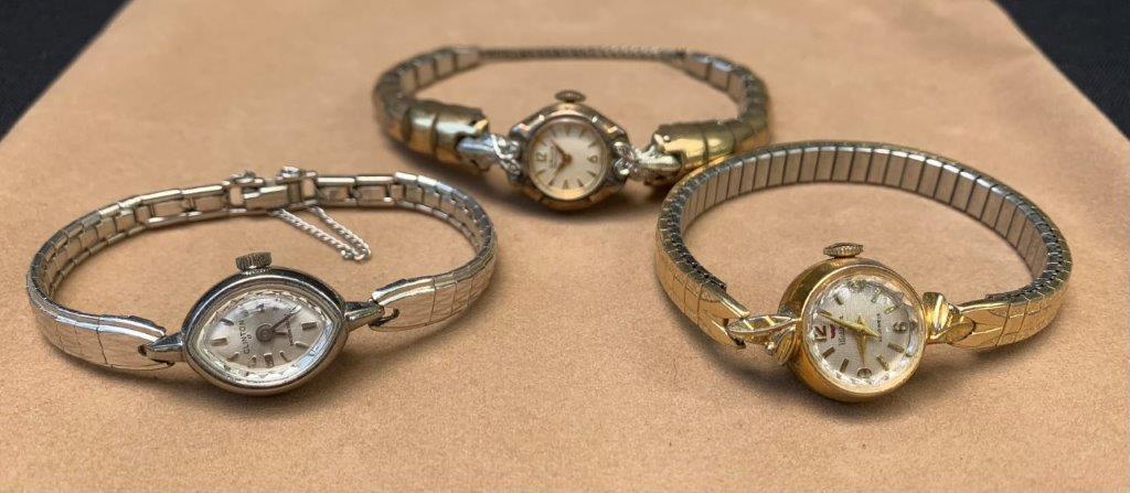 VINTAGE GRUEN, WALTHAM, CLINTON LADIES WRISTWATCHES