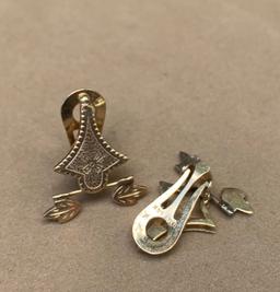 14K GOLD VINTAGE CLIP ON EARRINGS