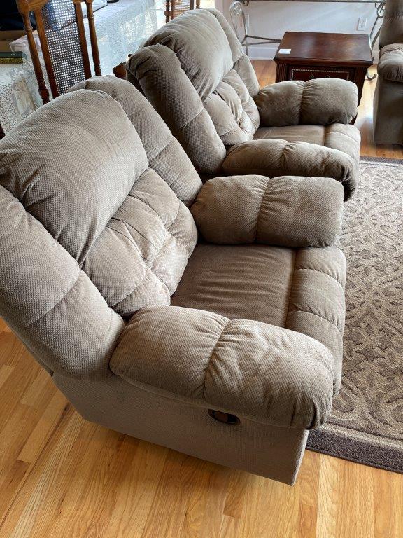 HOME FURNISHINGS: TWO MATCHING RECLINING CHAIRS