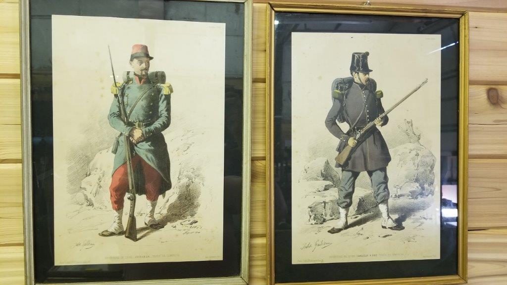 FOUR FRAMED MILITARY SCENE PRINTS