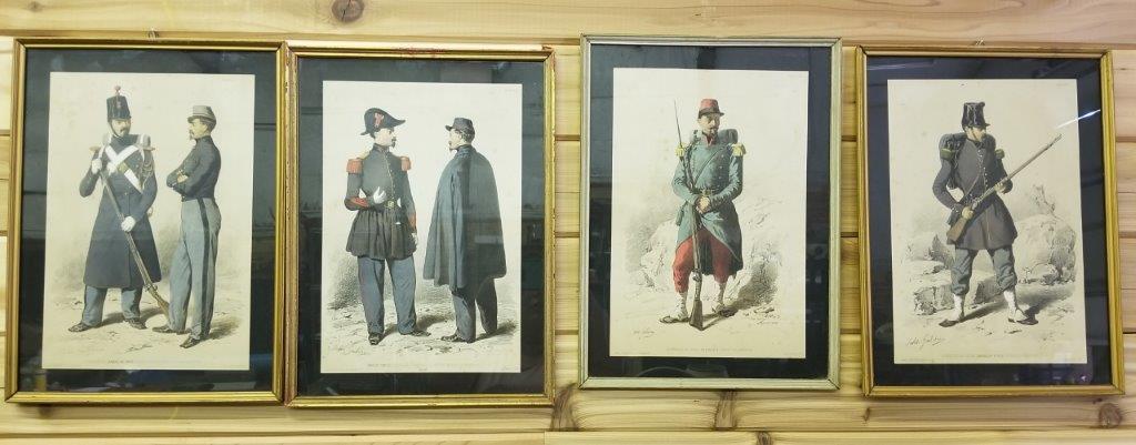 FOUR FRAMED MILITARY SCENE PRINTS