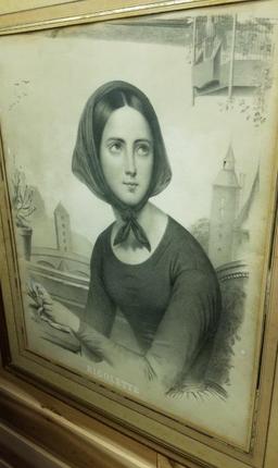 FRAMED LITHO OF A WOMAN