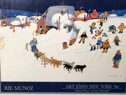 ARTWORK - "IDITAROD RACER LEAVING SHAKTOOLIK" BY RIE MUNOZ