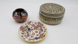 COLLECTIBLES- THREE UNIQUE POTTERY PIECES