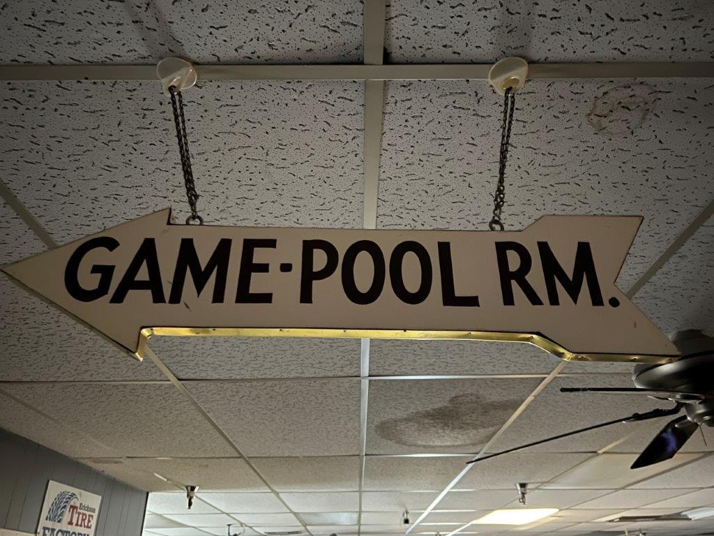 RETRO GAME-POOL RM HANGING SIGN