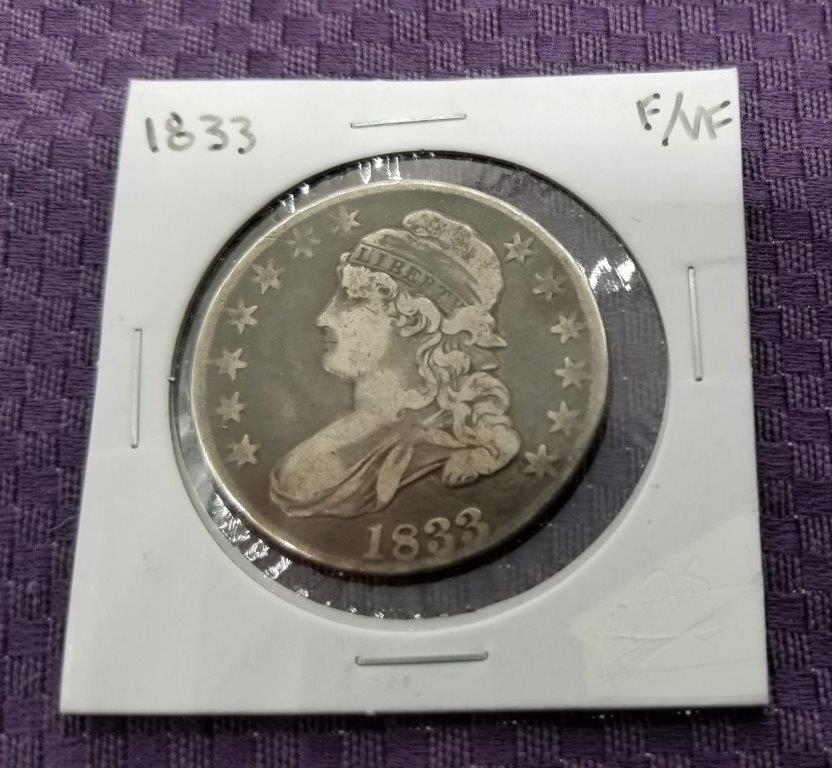 1833 U.S BUST HALF DOLLAR.