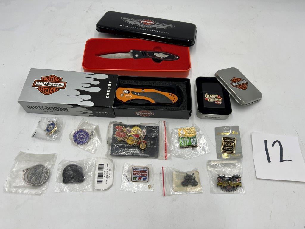 HARLEY-DAVIDSON KNIVES AND PINS