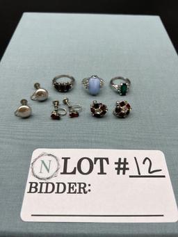 RED STONE EARRING LOT