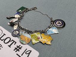 STATE CHARM BRACELET LOT