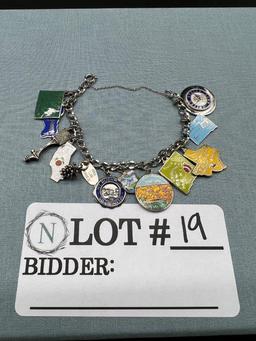 STATE CHARM BRACELET LOT