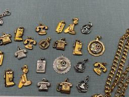 ASSORTED CHARM BRACELETS AND CHARMS LOT