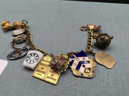 SCOTTISH RITE CHARM BRACELET LOT