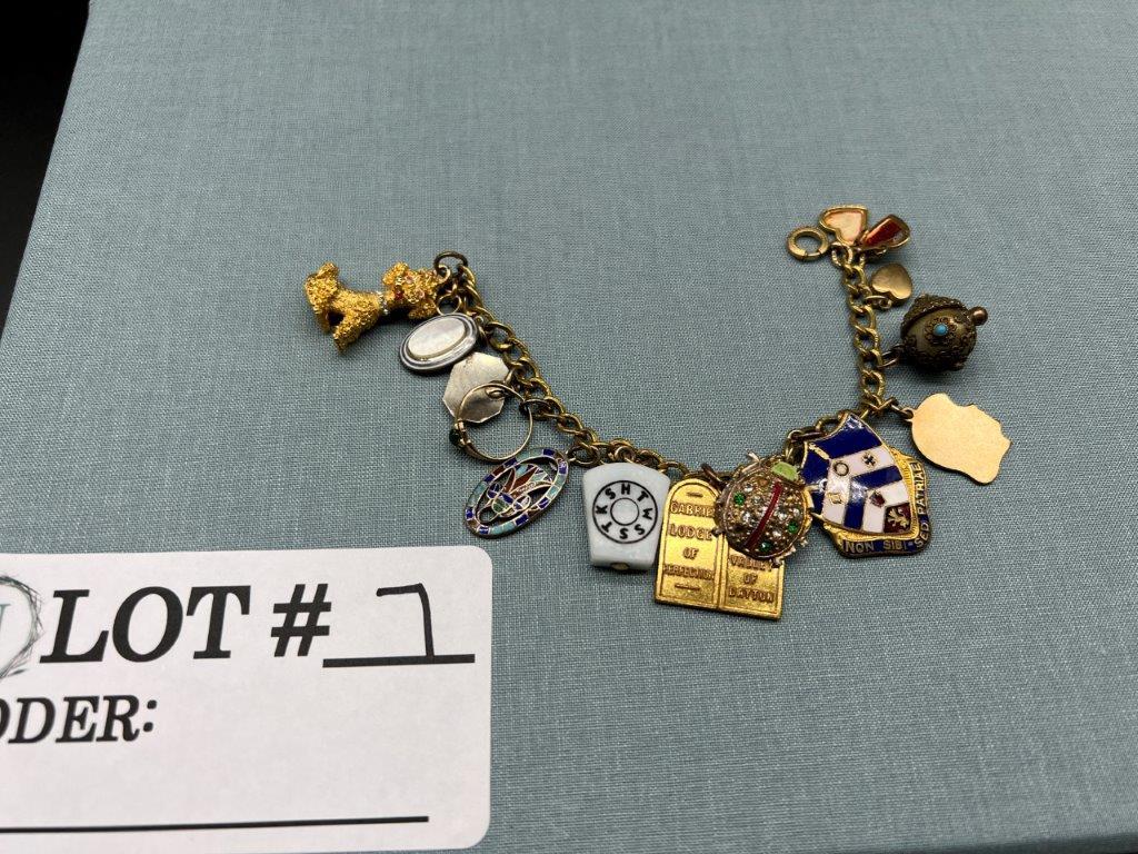 SCOTTISH RITE CHARM BRACELET LOT