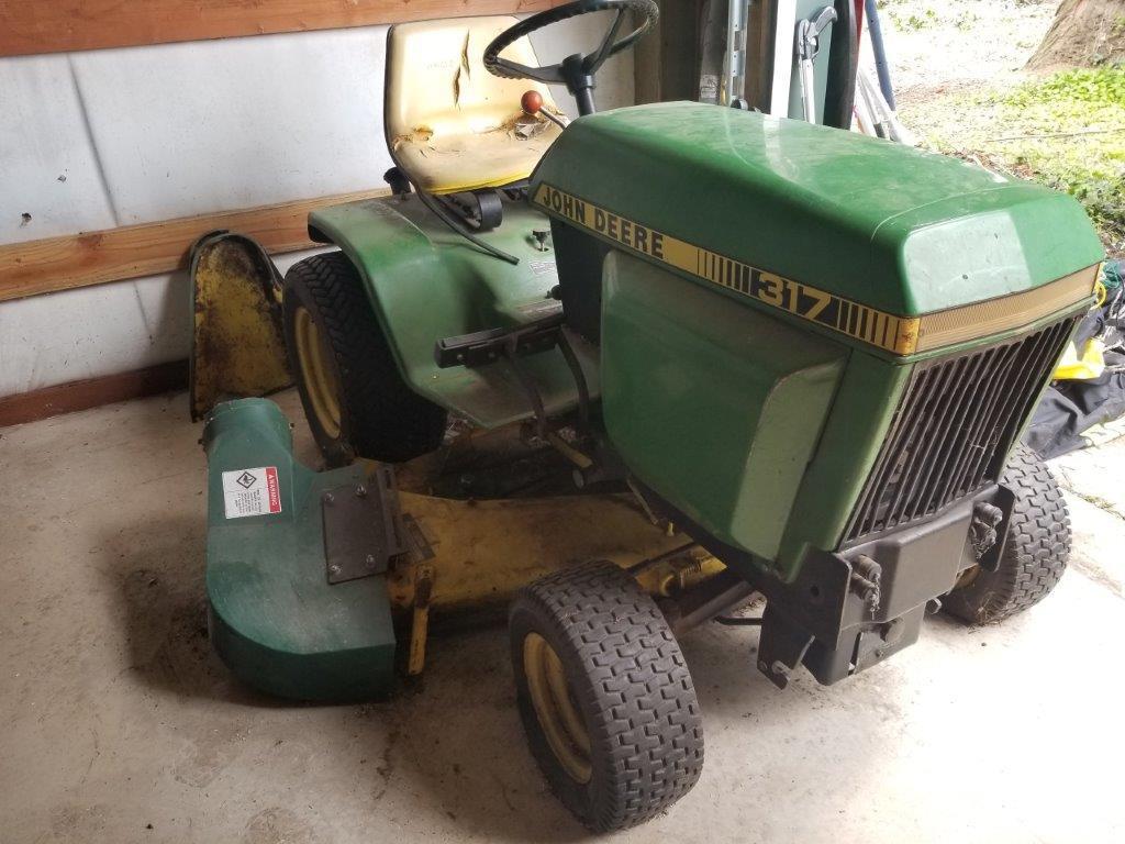 JOHN DEER 317 MOWER & CYCLONE RAKE