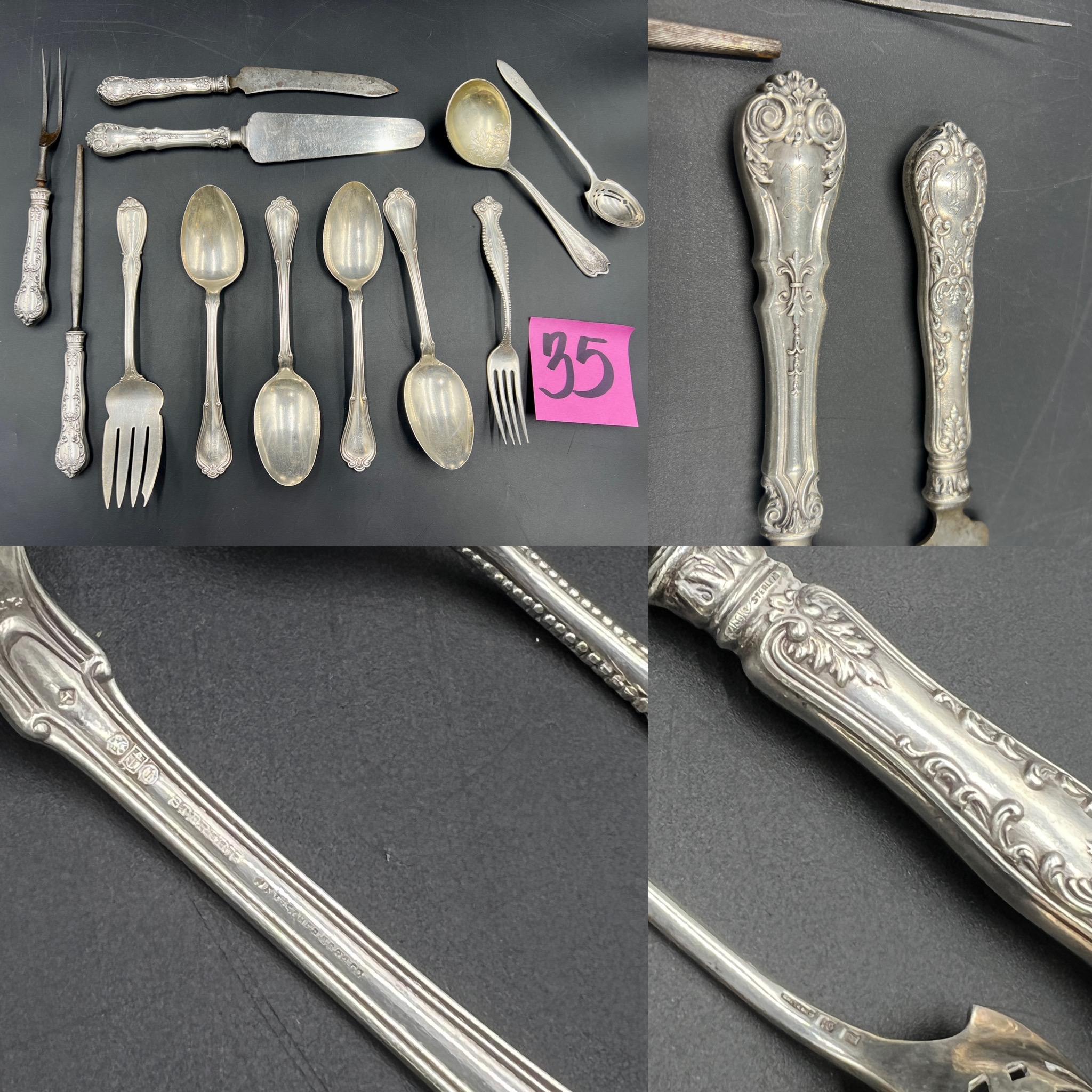 Collection of Antique Sterling Silver Flat Ware