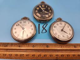 3 Westclox Brand Pocket Watches