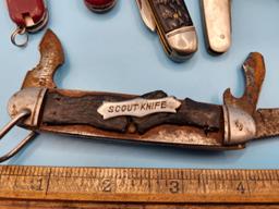 Scout Knife plus 9 Pocket Knives