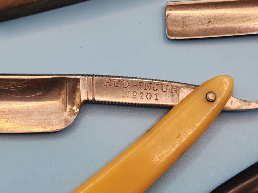 Vintage Straight Edge Razors, Sharpener, and Box