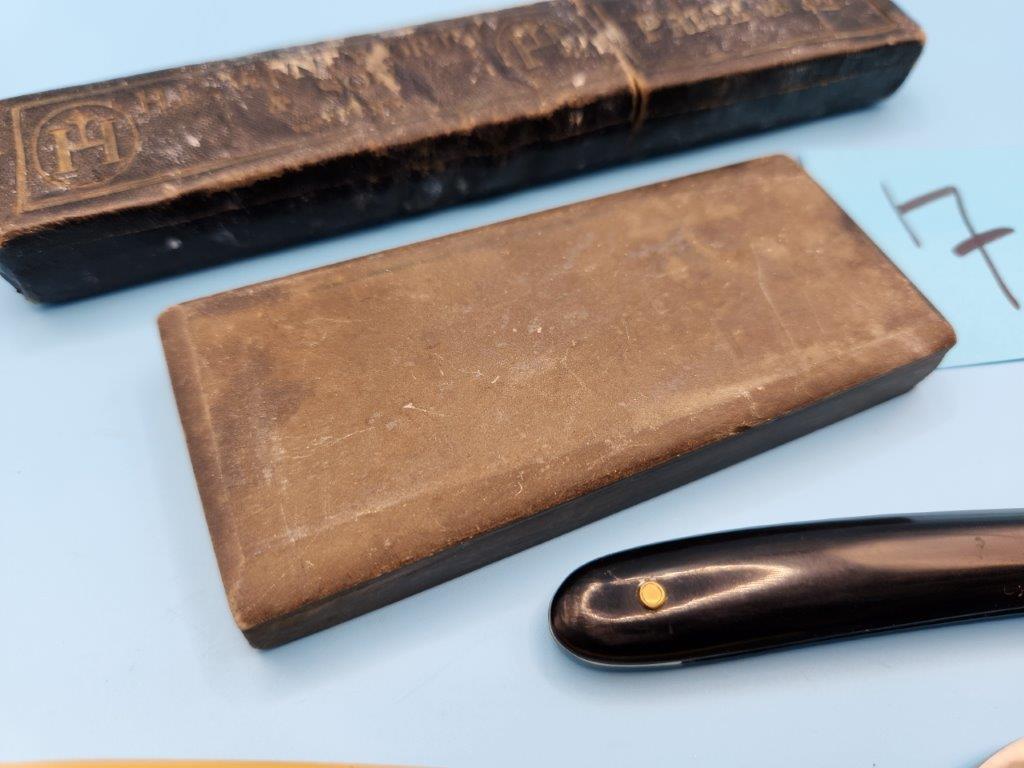 Vintage Straight Edge Razors, Sharpener, and Box