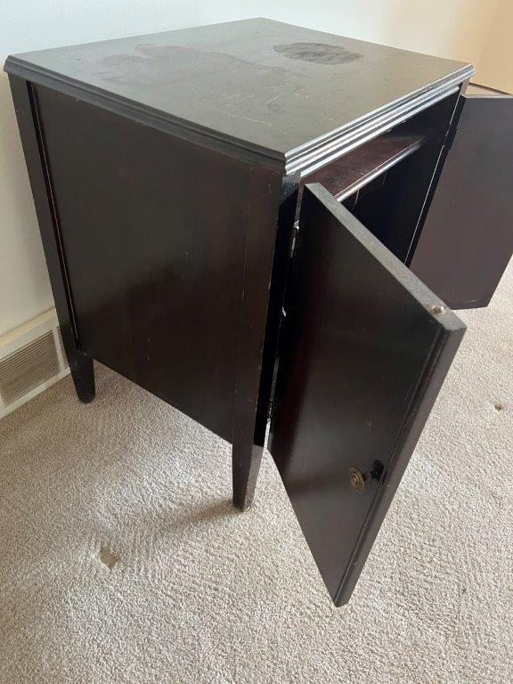 Record Cabinet with Doors, and Coffee Table with lower shelf