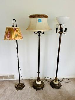 3 Vintage Floor Lamps