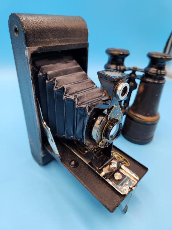 Antique Brownie Camera and Binoculars