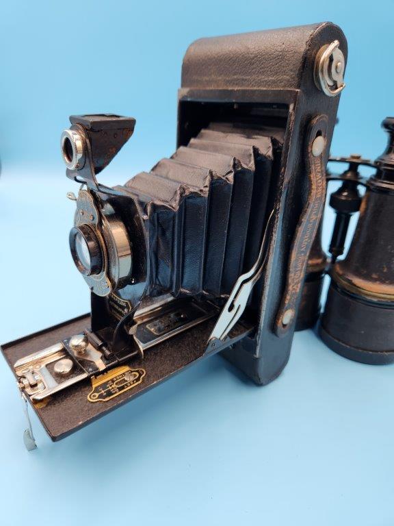 Antique Brownie Camera and Binoculars