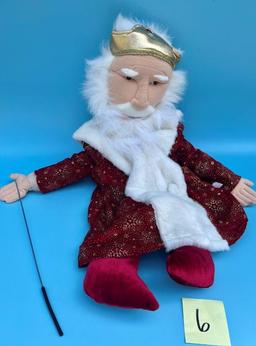 Burgundy Robe Plush King Puppet