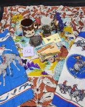 Western Theme Silk Scarf, Postcards, Monte Hale Pin, and more