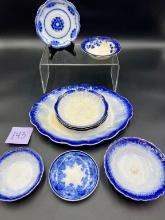 "Flow" Blue Pattern Dishes