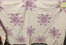 1930s Amish Style "8 Point Star and Circle" Quilt