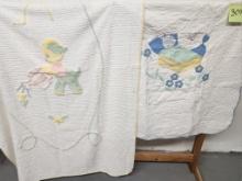 Vintage Pair of Childrens Crib Blankets